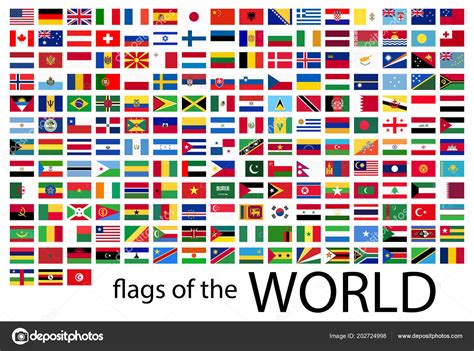 Collection Flags All National Countries World Stock Vector By