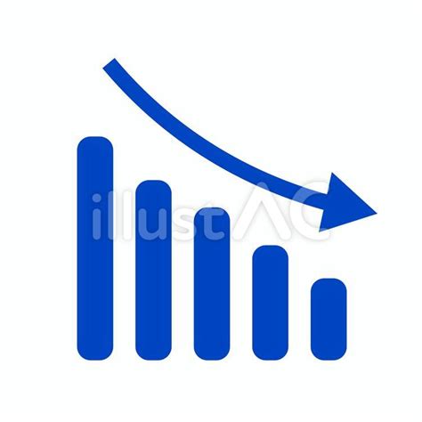 減少する矢印と棒グラフイラスト No 22555418無料イラストフリー素材ならイラストAC
