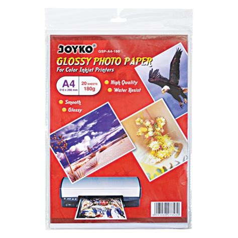 PACK Glossy Photo Paper Kertas Cetak Foto A4 180 Gr Joyko GSP A4