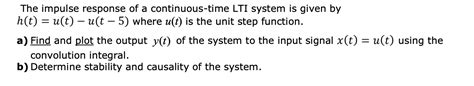 Solved The Impulse Response Of A Continuous Time Lti System