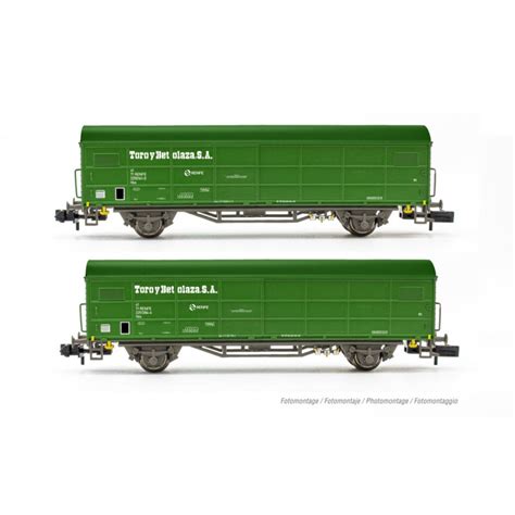 Arnold HN6580 RENFE 2 tlg Set 2 achs gedeckte Güterwagen JPD Toro