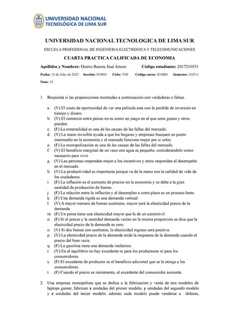 EC4 DE Economia HOLI UNIVERSIDAD NACIONAL TECNOLOGICA DE LIMA SUR