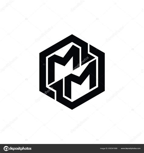 Logo Monogram Gaming Hexagon Geometric Shape Design Template Stock