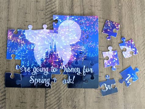 Surprise Disney Trip Reveal Puzzle With Custom Text Pack Your Etsy