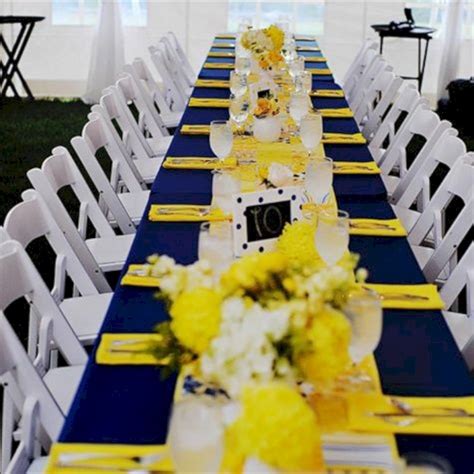 25 Pretty Blue And Yellow Flowers For Table Wedding Decoration