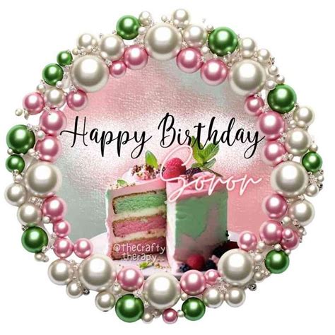 Happy Birthday Soror Pink And Green Pearls And Cake Aka Sorority Ts Alpha Kappa Alpha