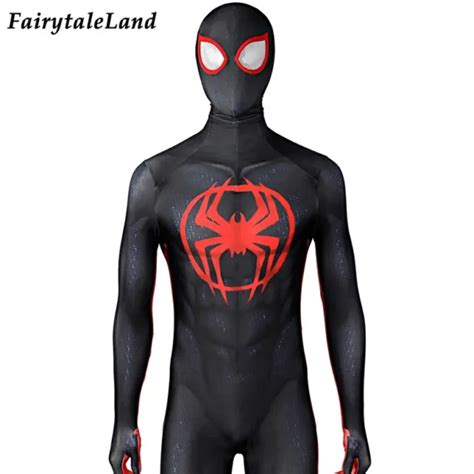 SPIDER MAN MILES MORALES Costume Across The Spider Verse Zentai Cosplay