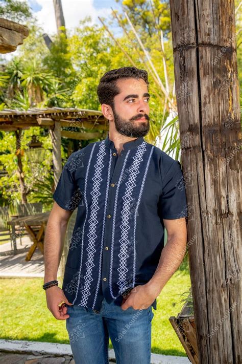 Mens Mexican Traditional Shirt Guayabera For Men Size S 4x