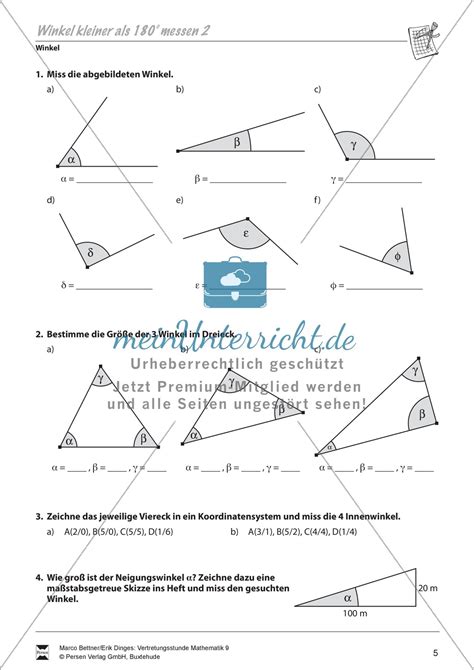 Winkel Winkel Mit Hilfe Des Geodreiecks Berechnen MeinUnterricht