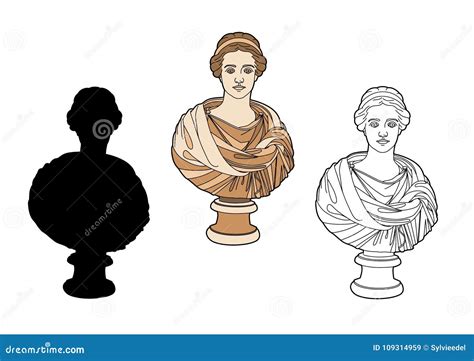 Antique Bust Of A Woman Stock Vector Illustration Of Ancient 109314959