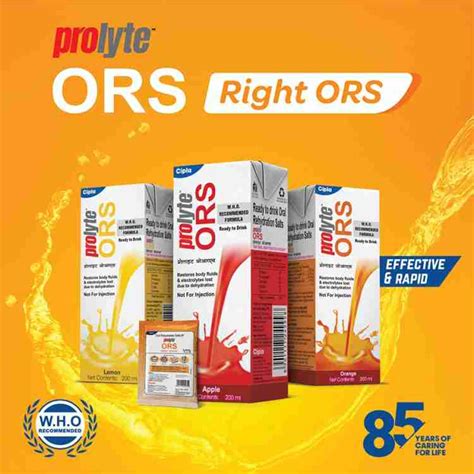 Cipla Prolyte Ors Ready To Drink Oral Rehydration Contains Electrolytes Who Formula Energy