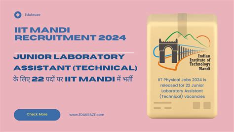 Junior Laboratory Assistant Technical Iit Mandi Edukraze