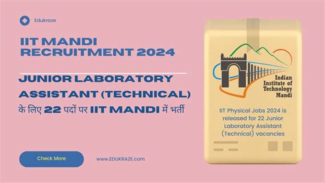 Junior Laboratory Assistant Technical IIT Mandi EduKraze