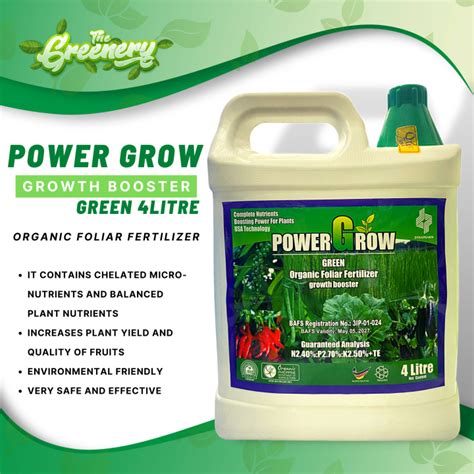 Power Grow Green Organic Foliar Fertilizer Gworth Booster L Lazada Ph