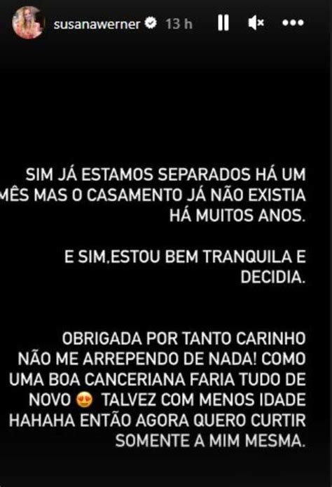 Após reatar Susana Werner anuncia fim do casamento Julio Cesar