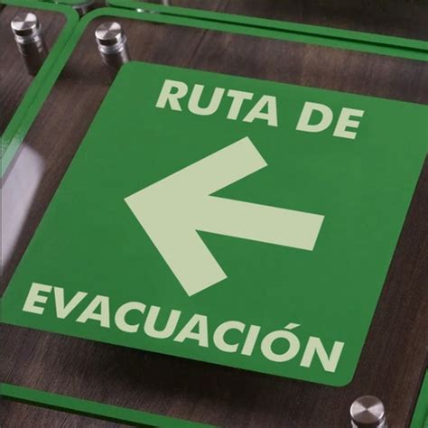 Letrero Acrílico Ruta De Evacuación Flecha Izquierda Envío gratis