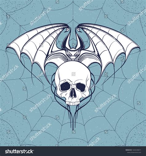 Evil Bat Doodle Line Art Illustration Stock Vector (Royalty Free ...