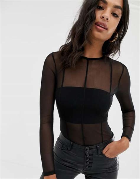 Asos Design Body In Mesh With Seam Details Asos