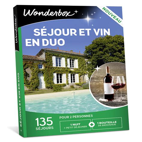 Coffret cadeau Wonderbox séjour et vin en duo