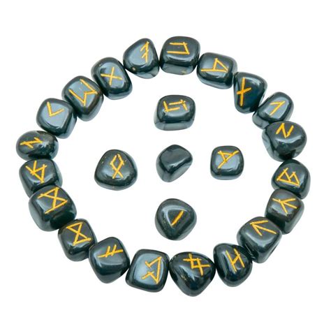 Buy Black Tourmaline Crystal Rune Set Elder Futhark Runes