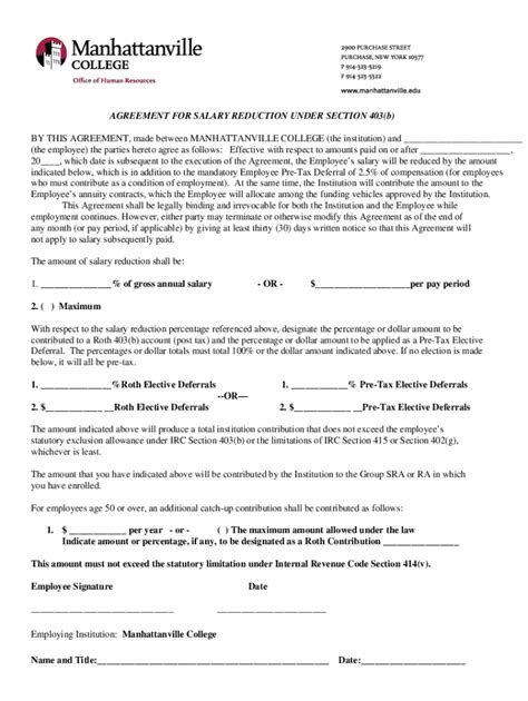 Fillable Online Cuny Salary Reduction Agreement Fax Email Print