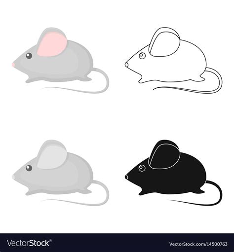 House mouse icon in cartoon style isolated Vector Image