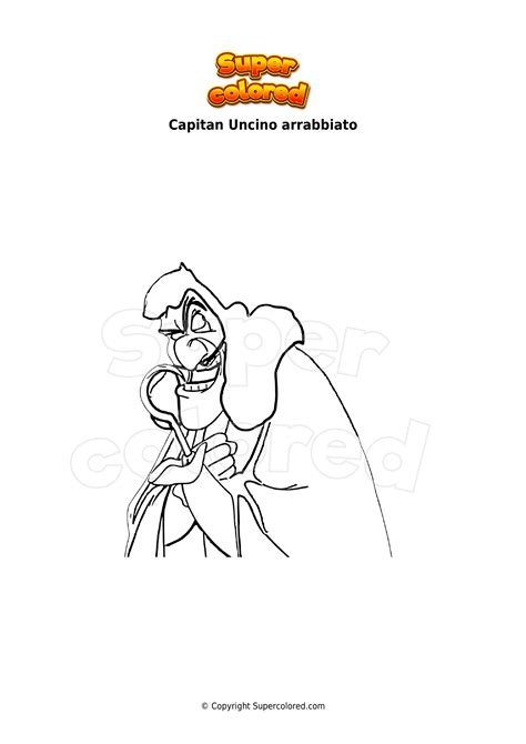 Disegno Da Colorare Capitan Uncino Arrabbiato Supercolored