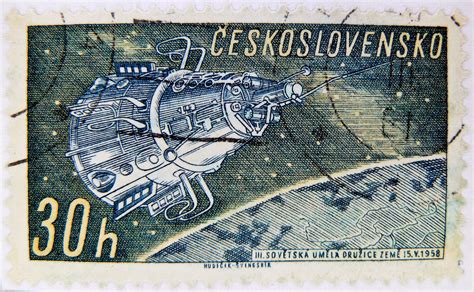 Great Stamp Czechoslovakia H Satellite Space Espace Universo