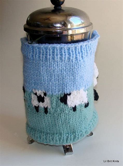 French Press Cozy Cafetiere Cosy Hand Knitted With Field Of Etsy