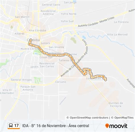 Ruta 17 Horarios Paradas Y Mapas Gral Paz 7 Entre 9 De Julio Y