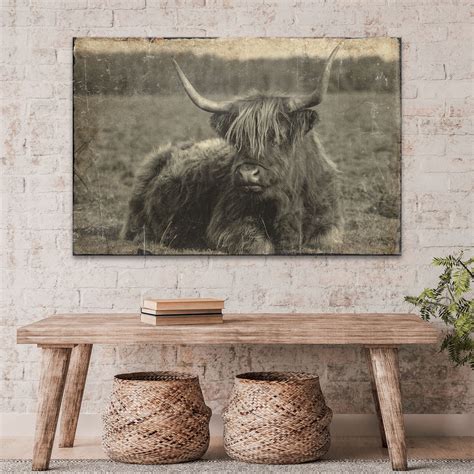 Vintage Highland Wall Art Ready To Hang Free Shipping Tailored Canvases