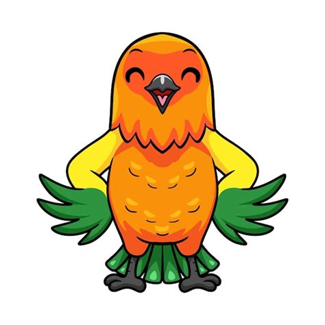 Lindo Sol Conure Loro De Dibujos Animados Vector Premium The Best