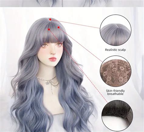 Butterfly Haircut Long Hair Wigs Bangs Synthetic Fiber Temu