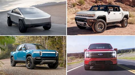 Ford F 150 Lightning Vs Rivian R1t Gmc Hummer Ev Cybertruck Electric Truck Specs Comparison