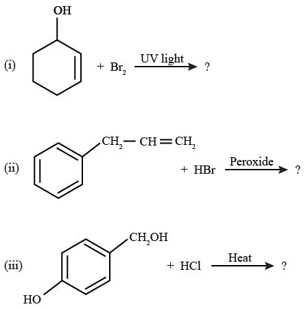 Draw The Structure Of Major Monohalo Product In Each Of The Following