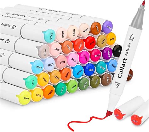 Amazon Caliart 41 Colors Dual Tip Art Markers Permanent Alcohol