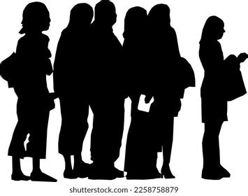 Silhouette People Group Stock Vector (Royalty Free) 2258758879 ...