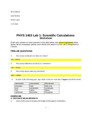 Lab1 Worksheet Doc Rola Ahmed Julia Wickett PHYS 1404 1 27 2018 PHYS