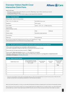 Overseas Visitors Health Cover Interactive Claim Form Overseas