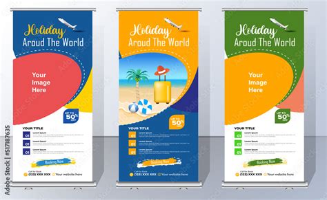 Travel Business Agency Roll Up Template Truism Standee Design Banner