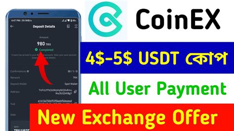 All User 4 5 USDT Claim CoinEX Exchange New Offer New Exchange