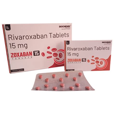 Rivaroxaban 15mg Tablets Biochemix Healthcare Pvt Ltd