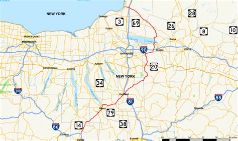 New York State Highway Map Printable Map