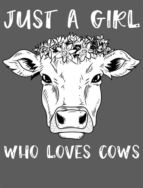 Just A Girl Who Loves Cows Cow For Girls Women Lover Farmer Dairy