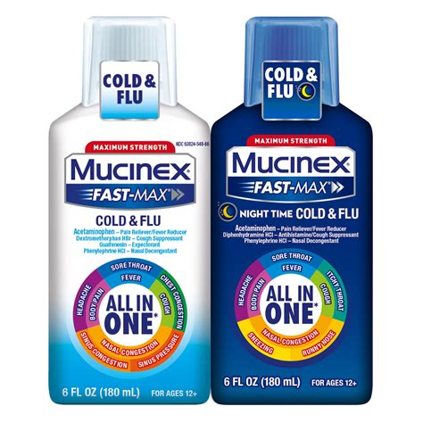 Mucinex Fast Max Maximum Strength Day Time And Night Time Cold And Flu