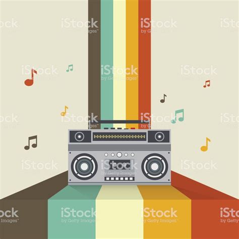 Boombox Retro Vintage Style Vector Illustration Vector Illustration Retro Vintage Illustration