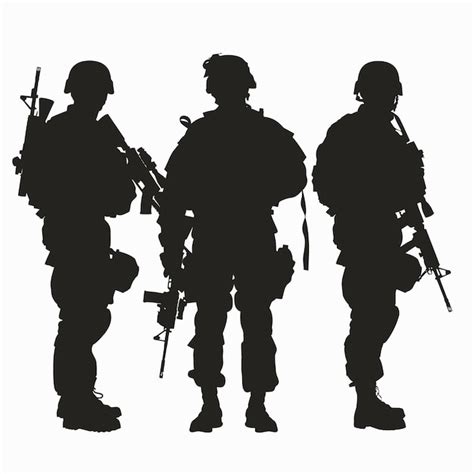 Premium Vector | Army soldier silhouette