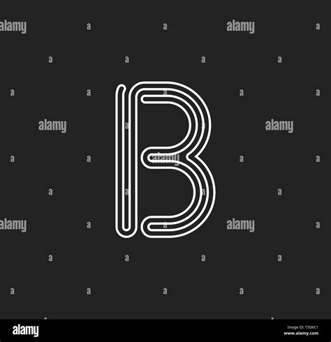 Lines Letter B Thread Maze Style Vector Latin Letter For Logo And