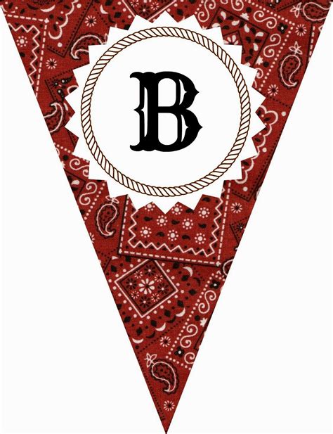 Free Printable Western Themed Pennant Banner Includes All Letters And