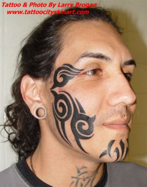 Billy S Tribal Face By Larry Brogan Tattoonow